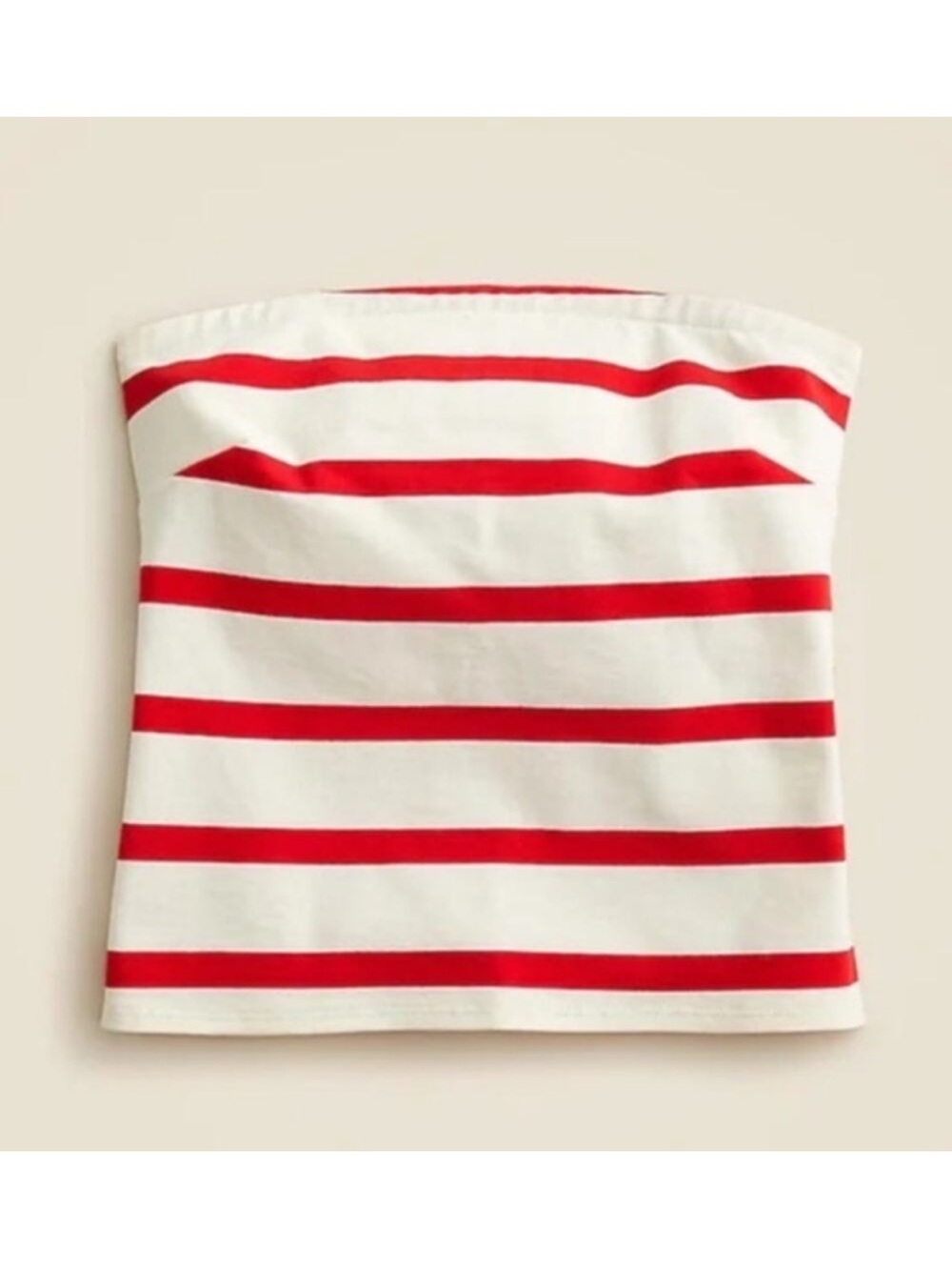 J. Crew Red and White Strapless Stripe Tube Top